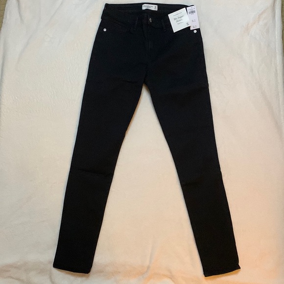 Abercrombie Mid Rise Super Skinny Jeans, Black - Picture 2 of 3